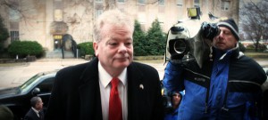 Former Nassau County Police Second Deputy Commissioner William Flanagan faces conspiracy and official misconduct charges. He surrendered to the Nassau County District Attorney's Office March 1, 2012.