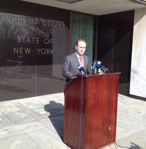 Jay Jacobs at a press conference in Mineola on Wednesday, Feb. 13, 2013.