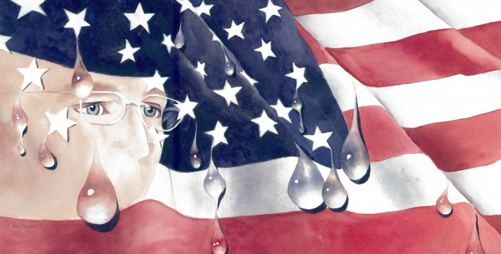 U.S. Army Judge Col. Denise Lind announced her verdict against whistleblower Pfc. Bradley Manning July 30, 2013. The 25-year-old was acquitted of the heftiest charge, Aiding the Enemy, but still faces more than a century behind bars if found guilty of the remaining counts. (Artwork courtesy of Deb Van Poolen, www.debvanpoolen.com)
