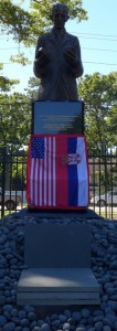 This statue of Nikola Tesla was unveiled in Shoreham on Monday, Sept. 23, 2013 (RememberTesla.com)