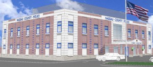 An artists' rendering of the new Nassau County police First Precinct station house in Baldwin.