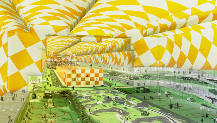 An artists rendering of the Ronkonkoma parking complex.