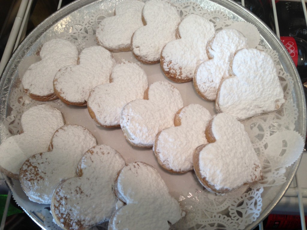 Star-crossed food lovers do not need a special occasion such as Valentine's Day in order to celebrate and enjoy great meals. Family run It's Greek To Me in Syosset, for example, serves absolutely mouth-watering, high-quality Greek cuisine (along with these scrumptious heart-shaped cookies) throughout the year. Trust Cooke, it's worth stopping in. (Chris Cooke/Long Island Press)
