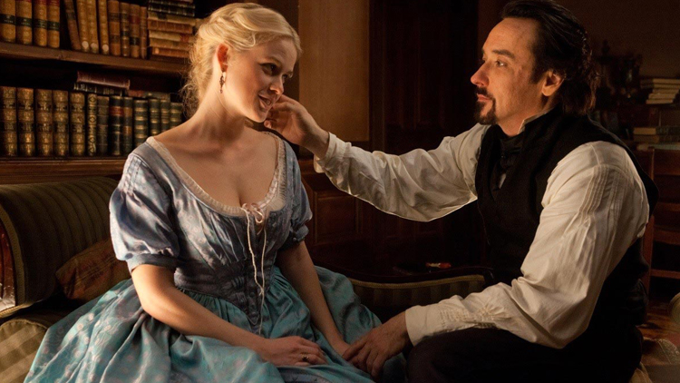 Alice Eve and John Cusack star in 2012's The Raven, a fictionalized account of the poet's mysterious final days.