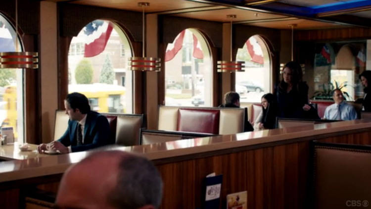 The Nov. 16 episode of Madame Secretary was shot in Nautilus Diner in Massapequa (Courtesy of CBS)