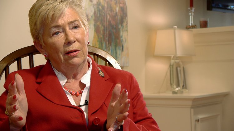 Former Democratic congresswoman Carolyn McCarthy seen in the film "The Long Island Railroad Massacre: 20 Years Later."