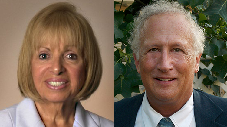 Republican Islip Town Supervisor Angie Carpenter, left, is running against Democratic challenger Tom Licari, right.