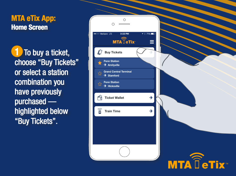 Screenshot of the LIRR's MTA eTix tutorial.