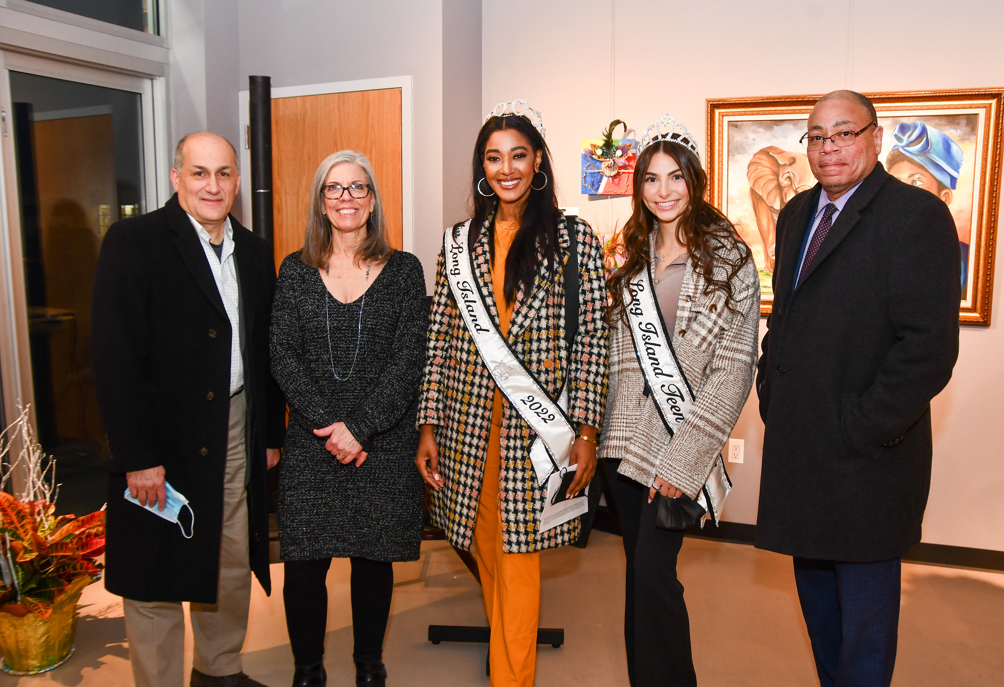 Image 2 Westbury Mayor Peter Cavallaro Westbury Arts President Julie Lyon Miss Long Island Nadgeena Jerome Miss Long Island Teen Jessica Fuentes Lionel Chitty