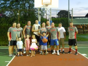 Evening basketball champs Fallons and fans