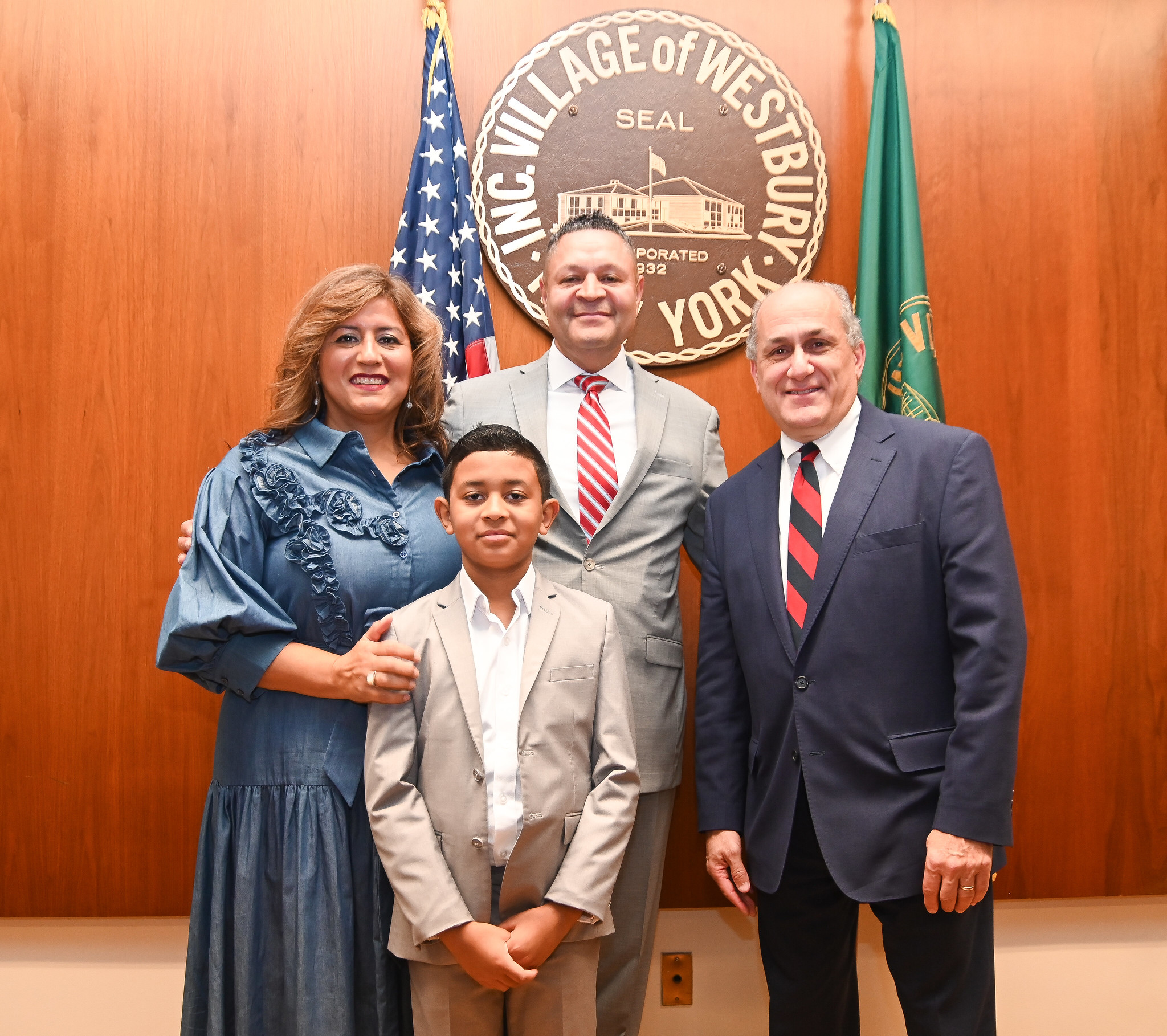 quintanilla sworn in westbury village board of trustees