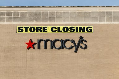 Macy’s mall location and Store Closing sign. Macys plans to continue closing stores in 2019 III