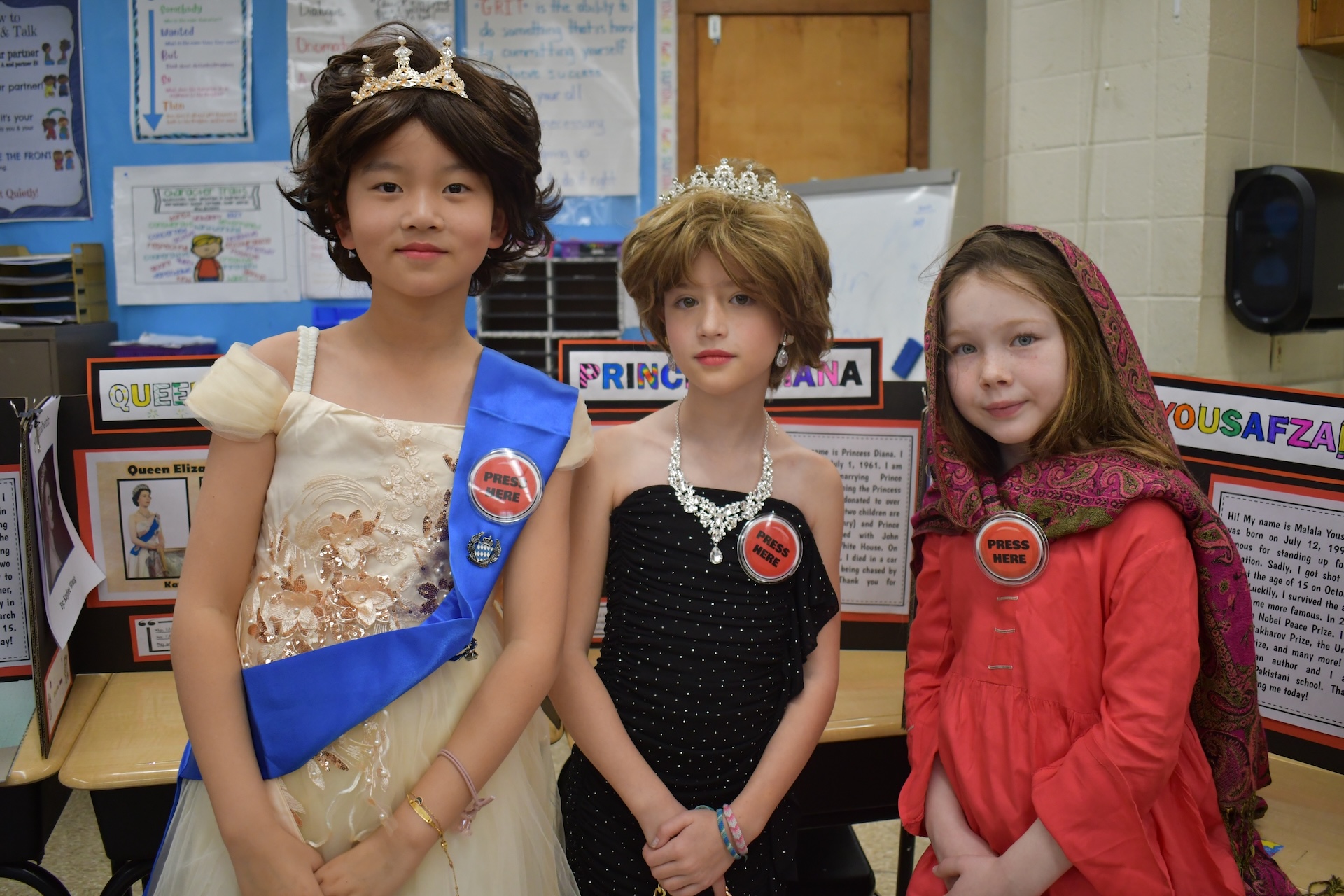 Manhasset students dressed as various historical figures for the project