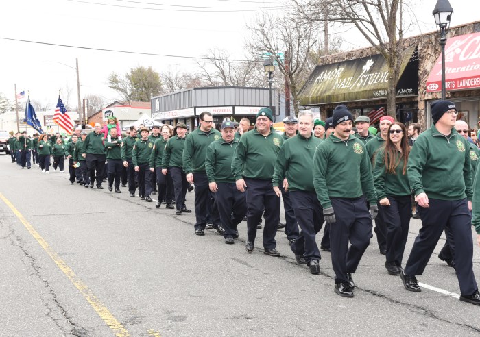 Community members at the Massapequa St. Patrick's Day parade on Saturday, March 15