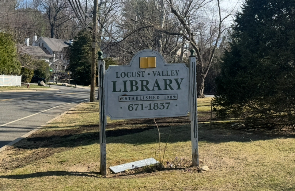 The Locust Valley Library is located at 170 Buckram Road in Locust Valley