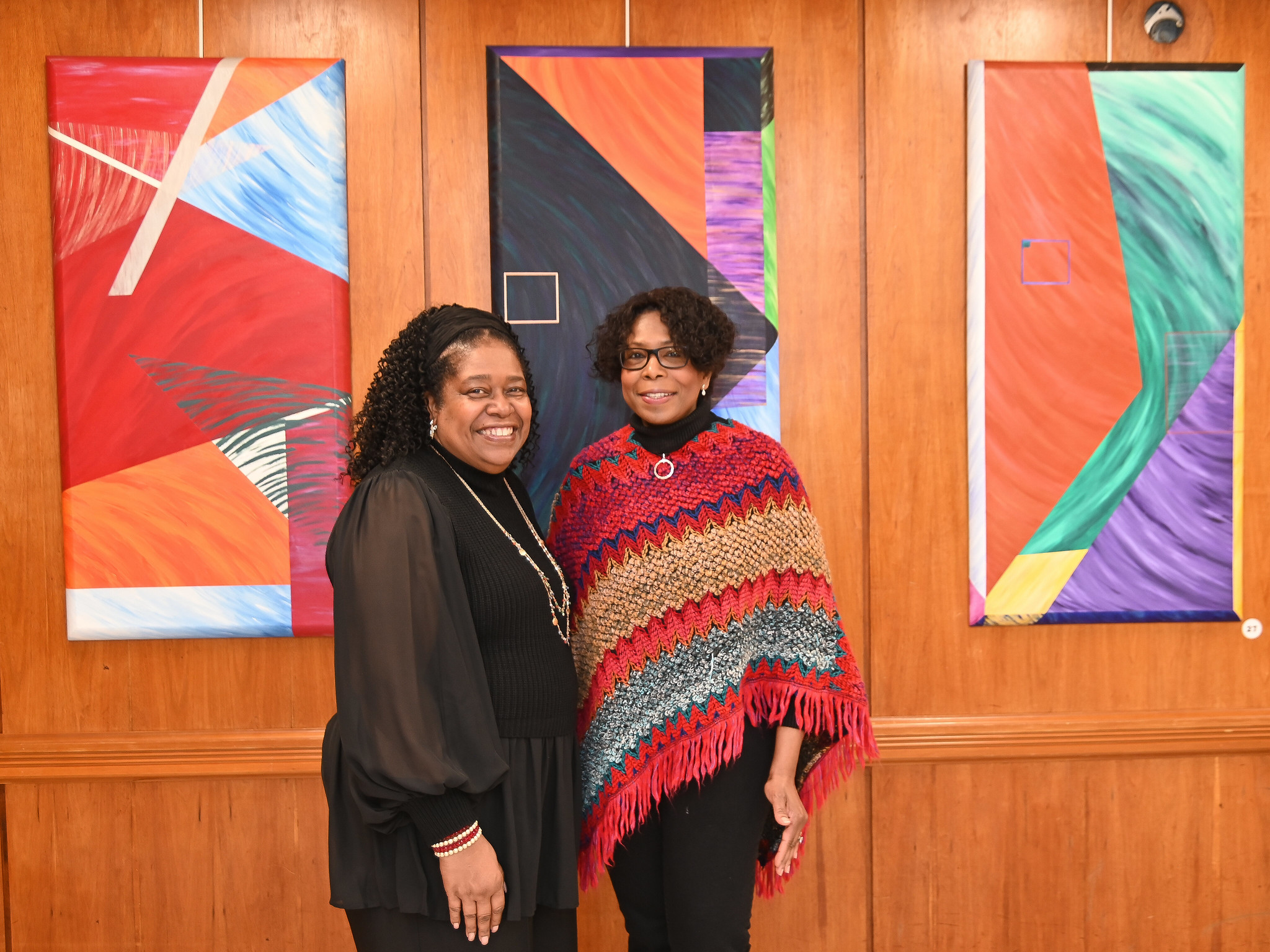 Uniondale Public Library hosted Marcia Odle-McNair's art exhibition, "Reflections on Abstraction."