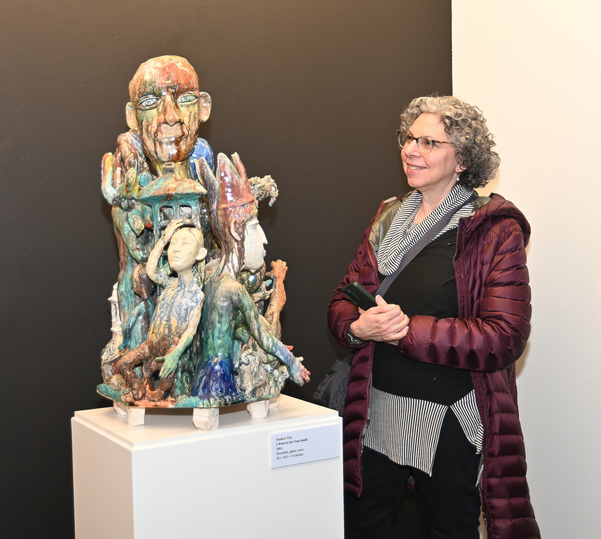 Image 8 Marlene Weinstein with a Sunkoo Yuh porcelain glaze cone piece named I want to see you smile