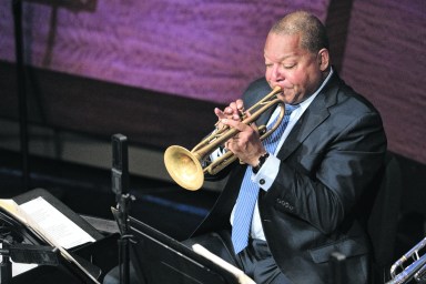 Wynton Marsalis leads the Jazz at Lincoln Center Orchestra. He is coming to the Tilles Center this week.