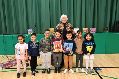 Children’s author Heather Frost spoke to students at East Street Elementary School in the Hicksville School District