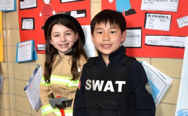 Glenwood Landing second-grade students dress up as members of the community for a course culmination