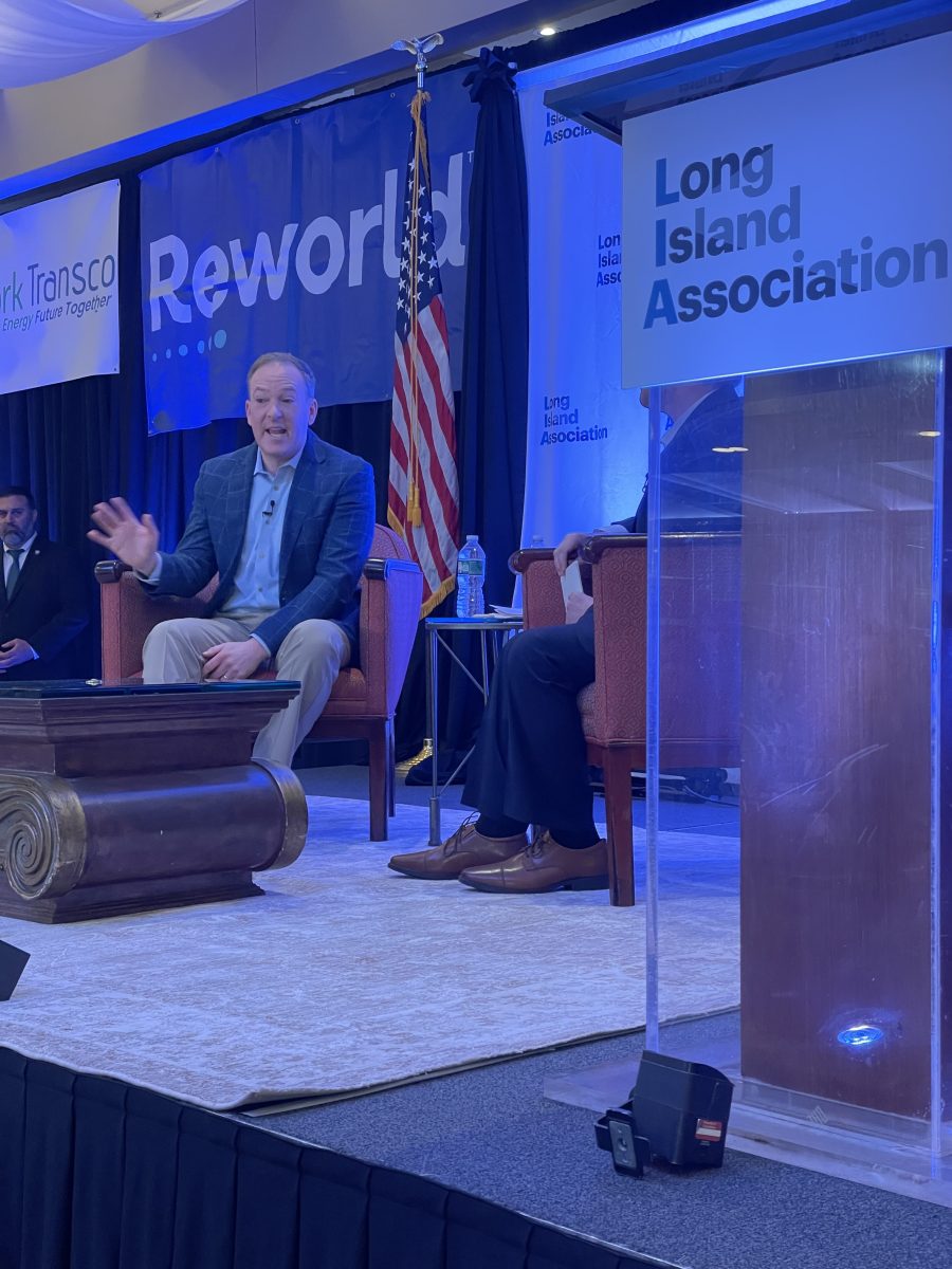 Lee Zeldin discusses his first few months as head of the EPA at LIA event on Friday, April 10 in Woodbury