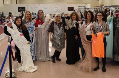 Social workers from the Levittown School District who organized the annual Dress Boutique at the Levittown Memorial Education Center on March 27.