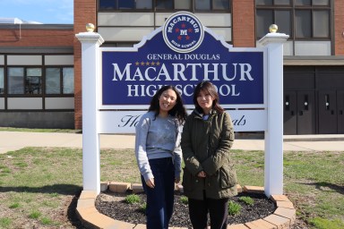 General Douglas MacArthur High School seniors Melody Hong (L) and Katherine Tian (R) were named top of the class for 2025.