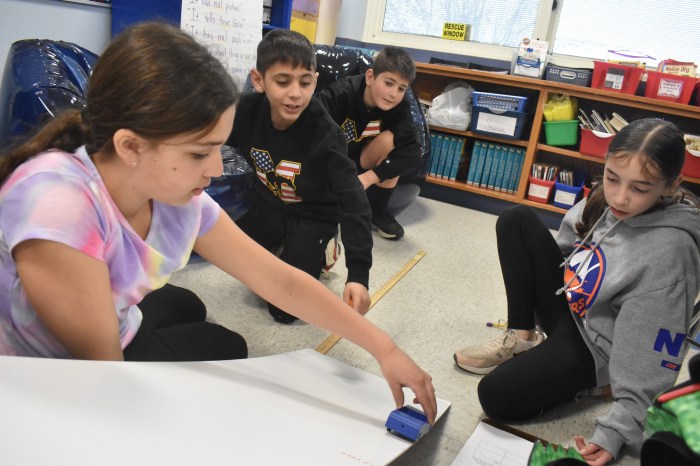 Lockhart Elementary School fourth graders dropped a car down a ramp to study potential and kinetic energy.