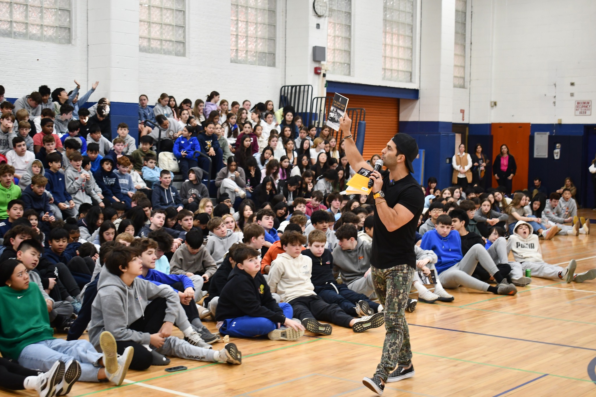 Jordan Toma, author of "I’m Just a Kid with an IEP," spoke to seventh and eighth grade students.