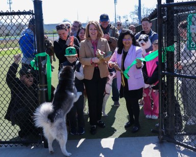 The Town of North Hempstead unveiled new turf renovations to the Michael J. Tully dog park.