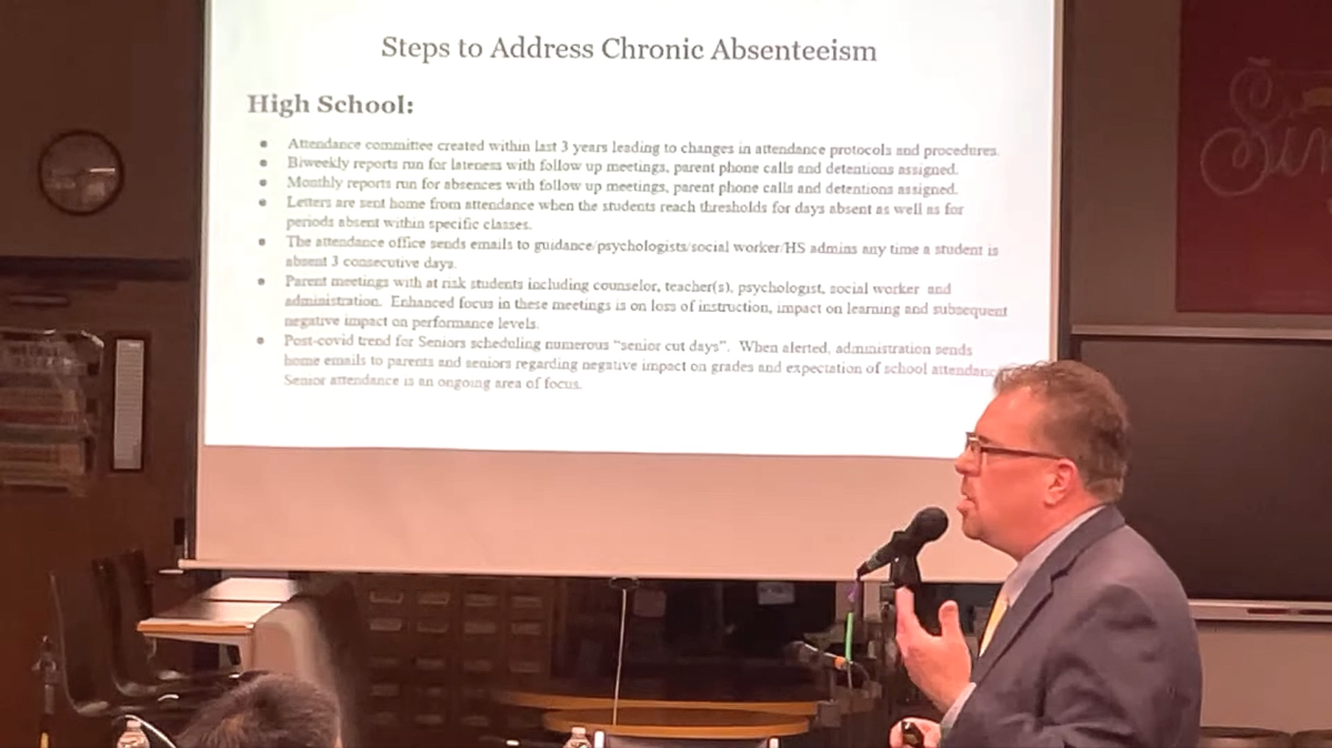 The Jericho School district addressed chronic absenteeism at their May board of education meeting.