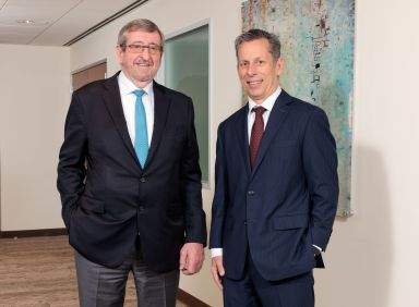 Northwell Health’s Michael Dowling (L.) will step down as CEO in October and Dr. John D’Angelo (R.) will take over the position.