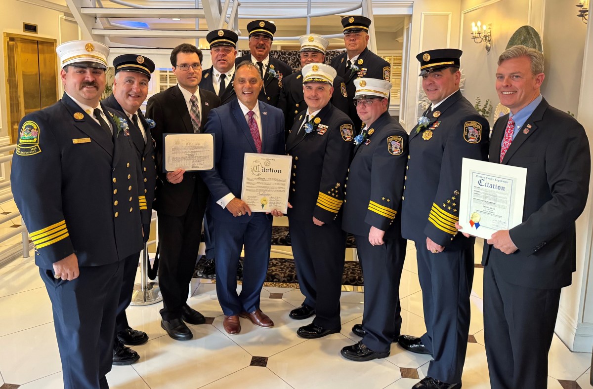 Town of Oyster Bay Joseph Saladino honors North Massapequa firefighters