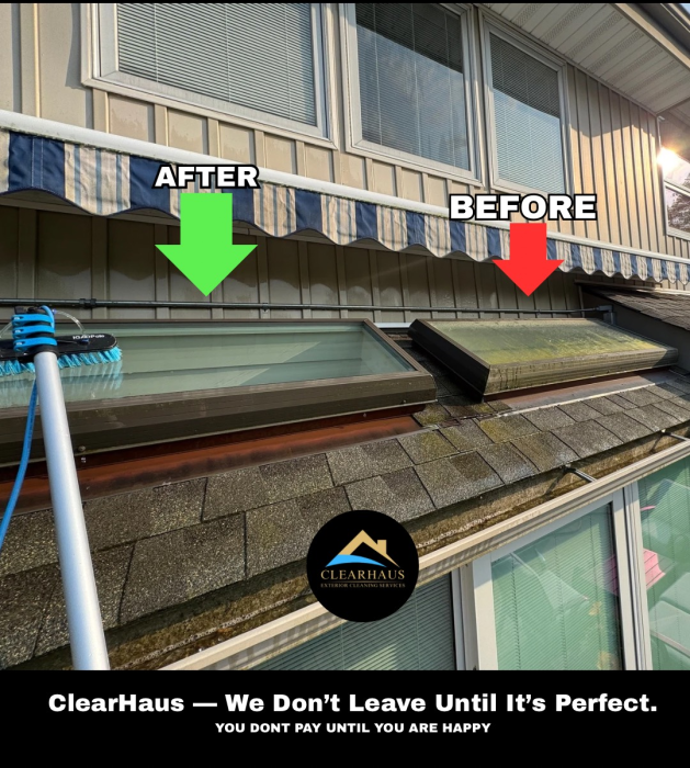 ClearHaus, before and after a job. 