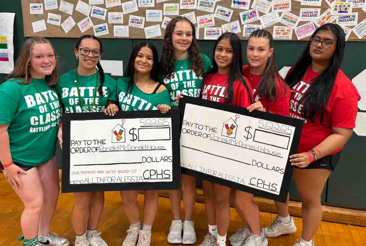 The Carle Place High School Key Club and Student Organization officers at this year’s Battle of the Classes event.