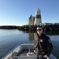 Aaron Tomlinson has worked as a bay constable for four years and also works as a paramedic.