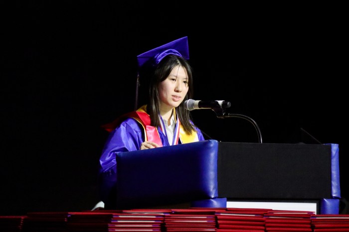 Salutatorian Katherine Tian addressed her peers.