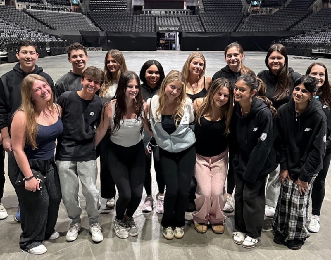 Jericho High School journalism students at the Barclay's Center