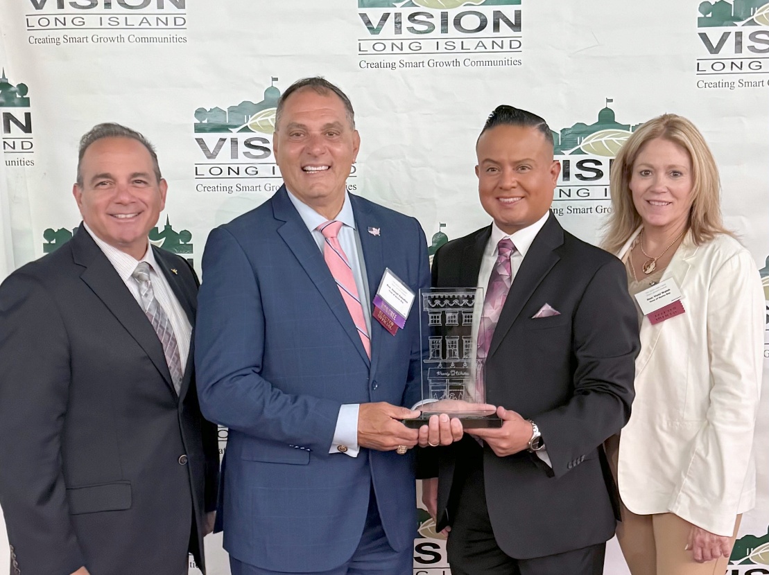 The Town of Oyster Bay was honored by Vision Long Island for downtown Hicksville's walkability.