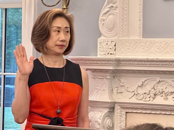 Joanne Chan was sworn in to serve in a new role as the Great Neck Board of Education vice president.