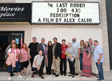 Long Island filmmaker Alex Calvo debuted his first movie, Redemption, at Bellmore Movies and Playhouse, summer 2025.