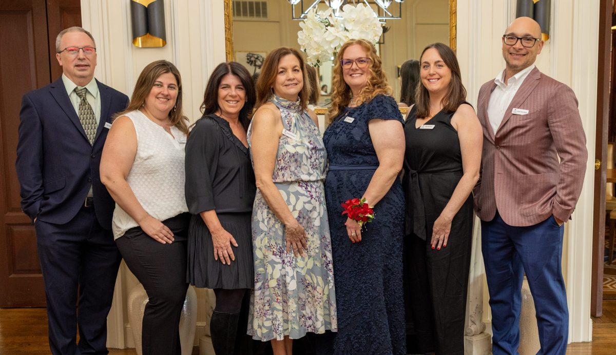 Jericho Cares board members Robert Surber, Katelyn Slawitsky, Jodi Orbuch, Diane Saunders, Fran O'Connor, Ellie Musmeci and Justin De Castri (L. to R.) at the nonprofit's inaugural cocktail fundraiser.