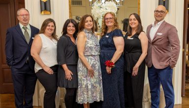 Jericho Cares board members Robert Surber, Katelyn Slawitsky, Jodi Orbuch, Diane Saunders, Fran O'Connor, Ellie Musmeci and Justin De Castri (L. to R.) at the nonprofit's inaugural cocktail fundraiser.
