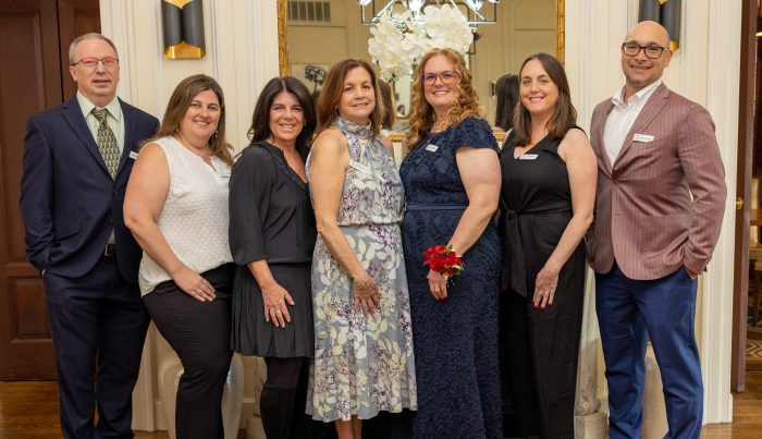 Jericho Cares board members Robert Surber, Katelyn Slawitsky, Jodi Orbuch, Diane Saunders, Fran O'Connor, Ellie Musmeci and Justin De Castri (L. to R.) at the nonprofit's inaugural cocktail fundraiser.